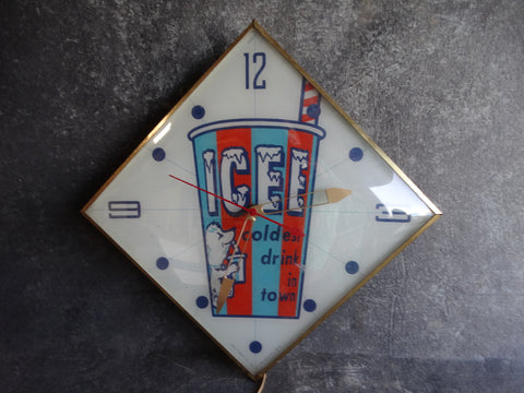 Pam Company Ice Cold Drink Advertising Clock circa 1963 A2380