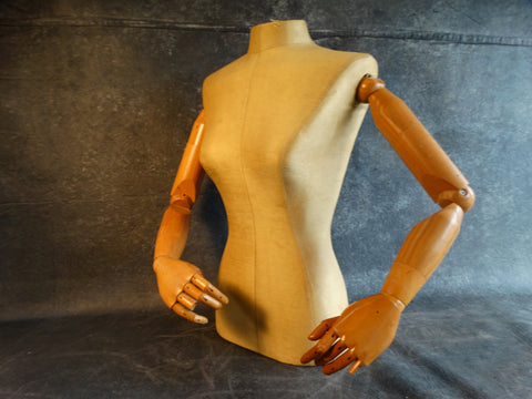 Female Mannequin Torso w Articulated Hands and Arms 1950s A2402