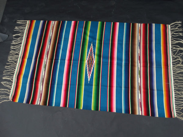 Blue Mexican Serape circa 1940s A2409