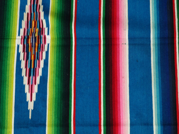 Blue Mexican Serape circa 1940s A2409