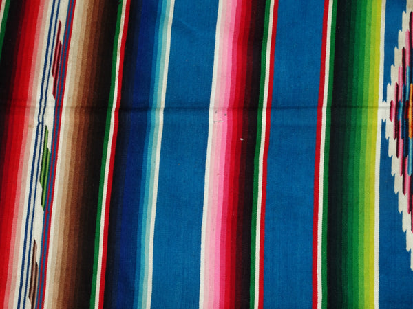 Blue Mexican Serape circa 1940s A2409