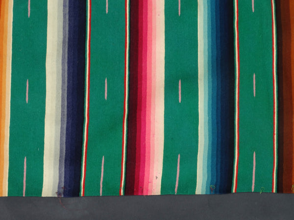 Emerald Green 1930s Mexican Serape A2413