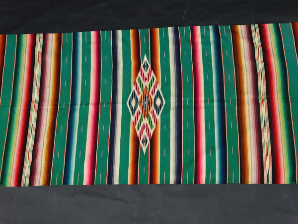 Emerald Green 1930s Mexican Serape A2413