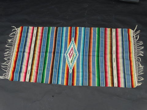 Cornflower Blue Mexican Serape 1930s-40s A2415