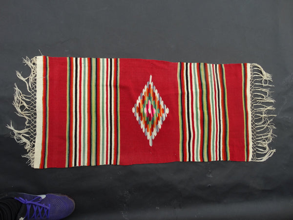 Red Tabletop Serape circa 1930s A2416