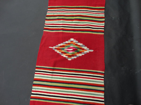 Red Tabletop Serape circa 1930s A2416