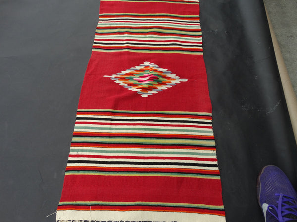 Red Tabletop Serape circa 1930s A2416