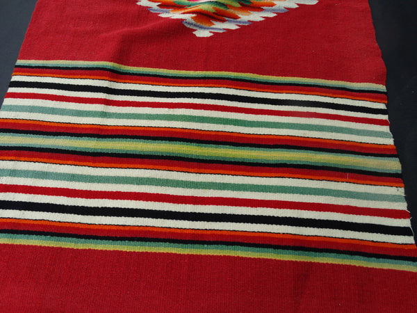 Red Tabletop Serape circa 1930s A2416