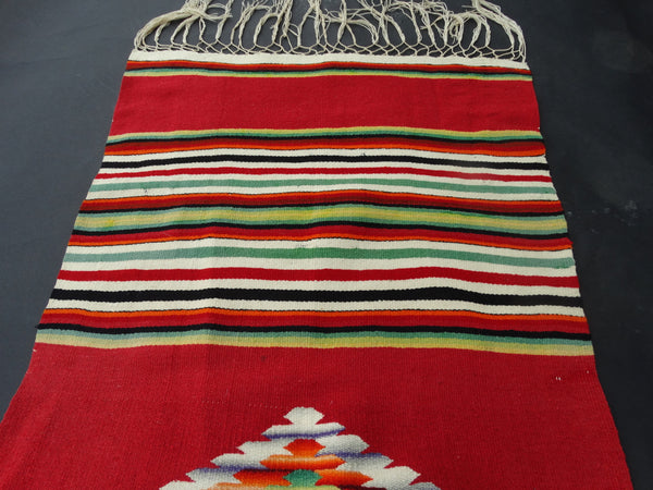 Red Tabletop Serape circa 1930s A2416