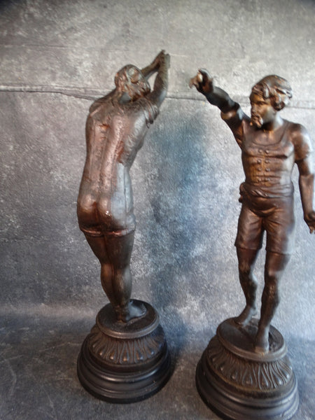 The Diving Lesson -  A Pair of early 1900s White-Metal Figures A2439