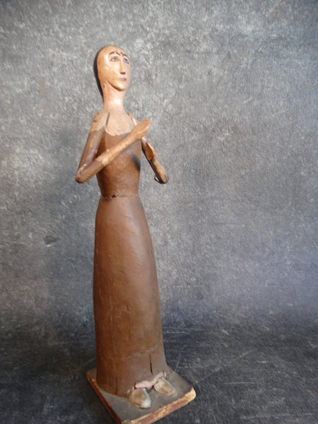 18th Century Wooden American Folk Art Female Figure A2513