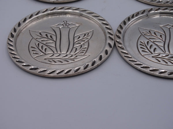Sanborns Set of 6 Silver Coasters - A2539