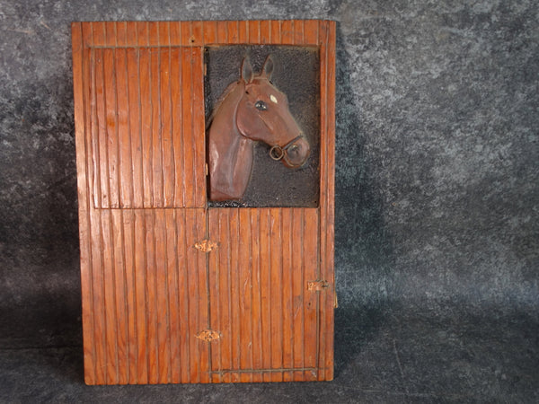 Horse In His Stall Wall Decor c 1930s A2565