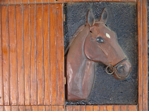 Horse In His Stall Wall Decor c 1930s A2565