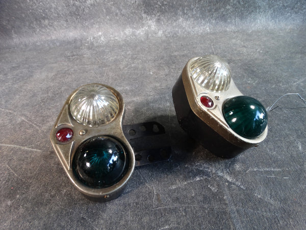 Pair of 1920s American Automotive Tail Lights with Stop and Backup Function A2571