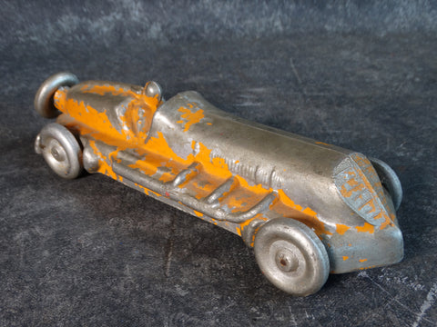 E.R. Roach Industries Sand-Cast Aluminum Race Car Painted Orange circa 1945 A2574