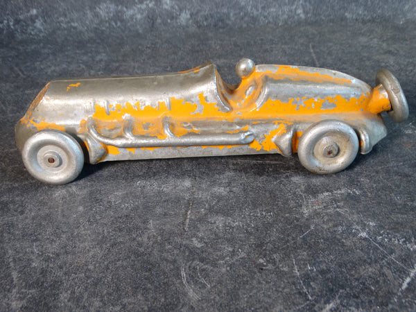 E.R. Roach Industries Sand-Cast Aluminum Race Car Painted Orange circa 1945 A2574