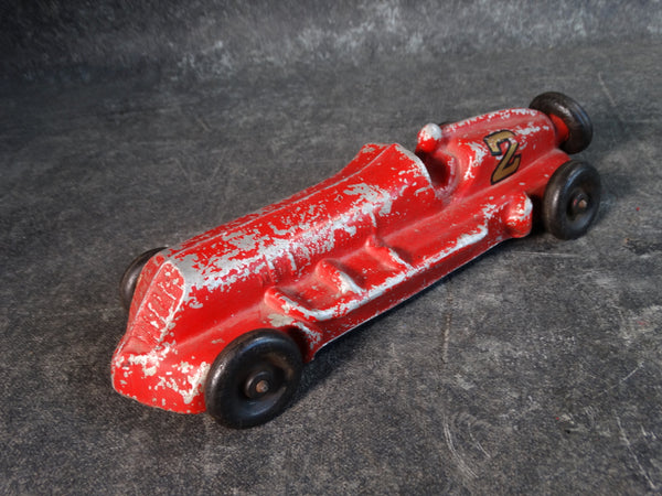 E.R. Roach Industries Sand-Cast Aluminum Race Car Painted Red with Rubber Wheelscirca 1945 A2575