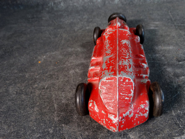 E.R. Roach Industries Sand-Cast Aluminum Race Car Painted Red with Rubber Wheelscirca 1945 A2575