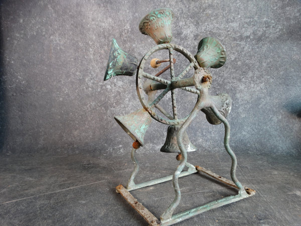 Bronze Bells Wheel on Table Stand 1920s A2579