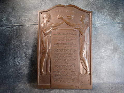 Bronze Plaque by Roger Noble Burman Titled Our Community A2611a