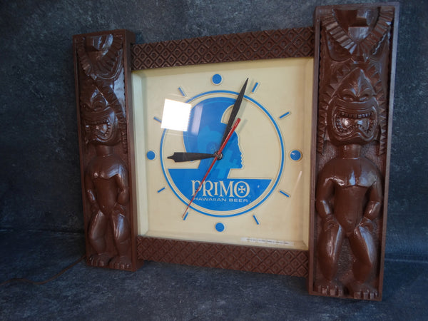 Tiki Clock for Primo Hawaiian Beer - Primo Brewing Company 1972 A2624