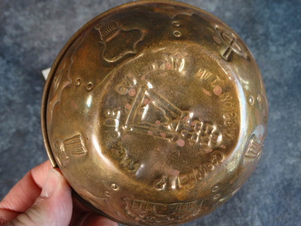 Mission Inn Copper Bowl with Contemporary Photo of the Inn - Set - circa 1910 A2638