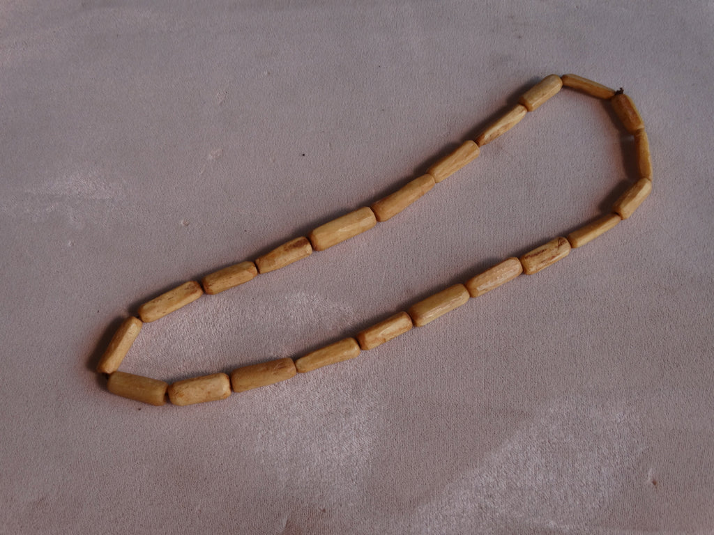 Short Bone Bead Necklace - brown – Anchor Beads