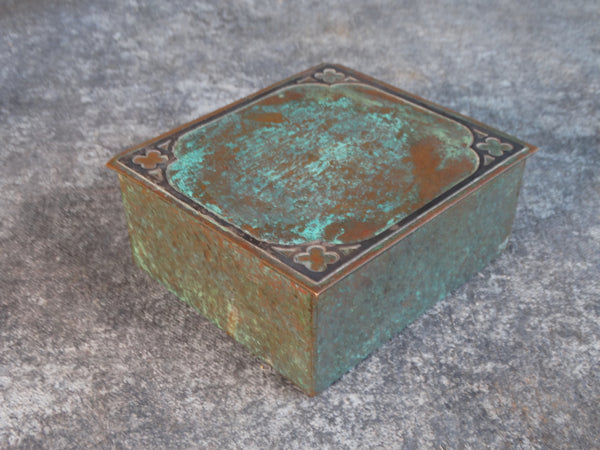 Silver Crest Decorated Bronze Smoking Box with its Original Matches and Cigarettes A2675
