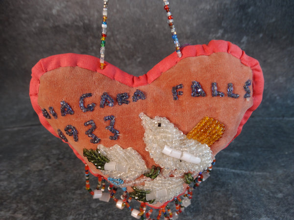 Iroquois Beadwork Niagara Falls Heart-Shaped Whimsy 1933 A2677