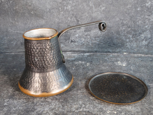 Brass & Copper Turkish Coffee Pot and Plate/Coaster A2683