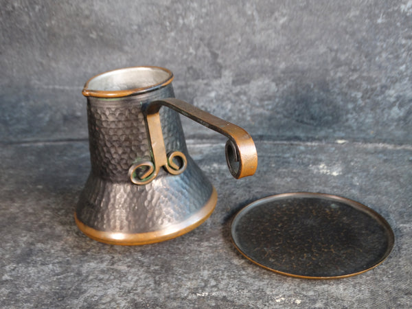 Brass & Copper Turkish Coffee Pot and Plate/Coaster A2683