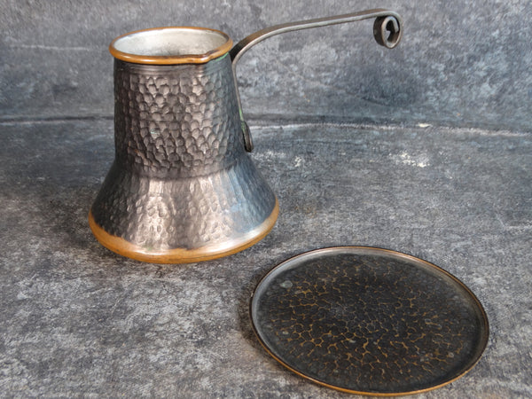 Brass & Copper Turkish Coffee Pot and Plate/Coaster A2683