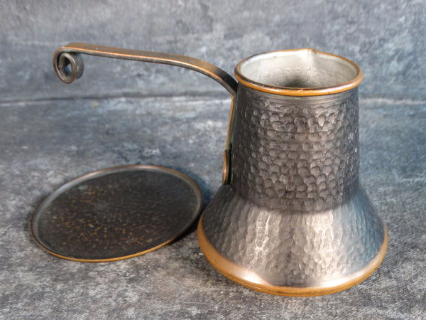 Brass & Copper Turkish Coffee Pot and Plate/Coaster A2683