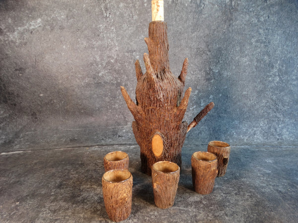 Folk Art Log Drink Set A2692