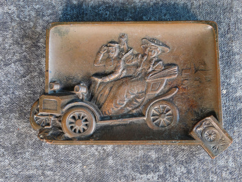 Bronze Horseless Carriage Ashtray A2702