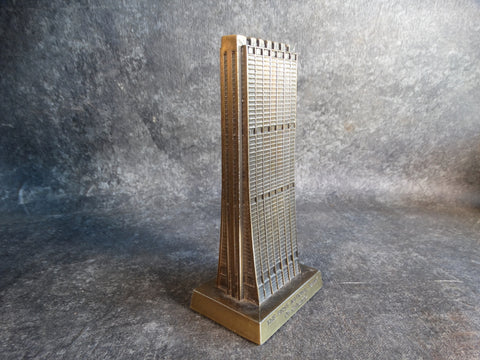 First National Plaza, Chicago - Midcentury Metal Souvenir Building (and Coin Bank!) A2726