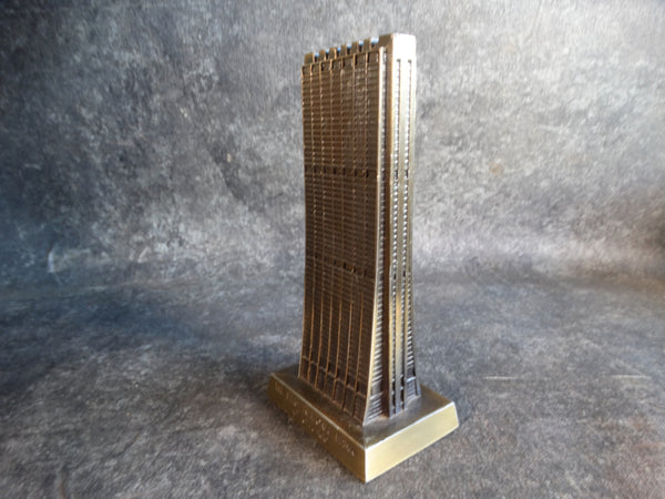 First National Plaza, Chicago - Midcentury Metal Souvenir Building (and Coin Bank!) A2726