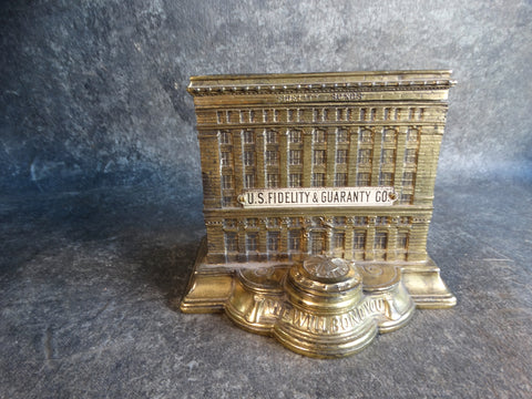 US Fidelity & Guarantee Co, Newark NJ  1920s Metal Souvenir Building A2727