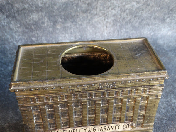 US Fidelity & Guarantee Co, Newark NJ  1920s Metal Souvenir Building A2727