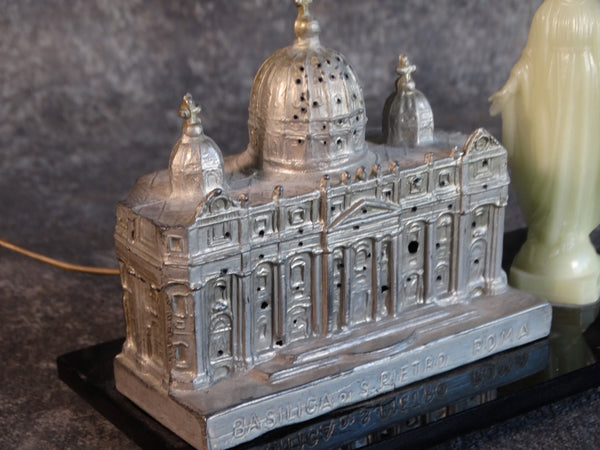 Saint Peter's Rome Metal Souvenir Building with Illuminated Mary A2732
