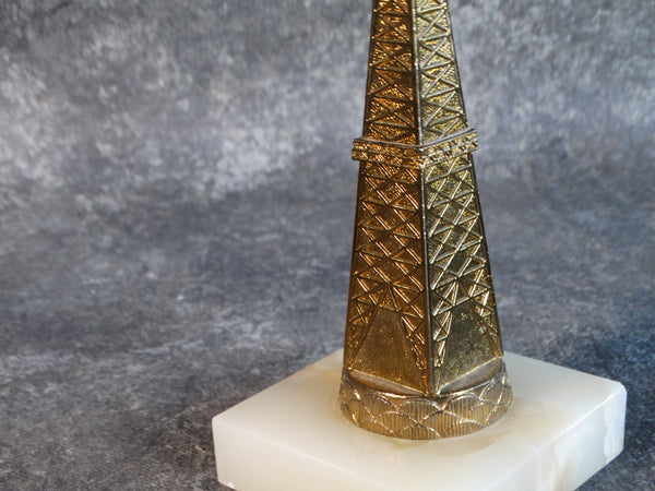 Miniature Souvenir Brass Oil Derrick on an Onyx Base c1950s A2733