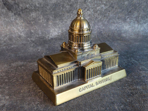 Capital Savings Chicago Metal Souvenir Building  & Coin Bank A2735