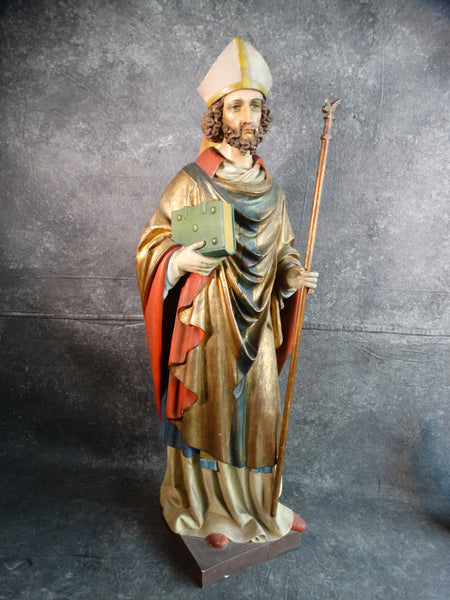 Hand Carved and Painted Statue of a Saint - Late 19th Century A2738