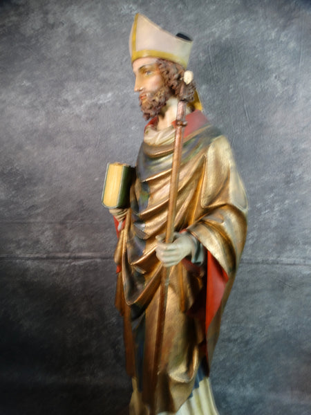 Hand Carved and Painted Statue of a Saint - Late 19th Century A2738