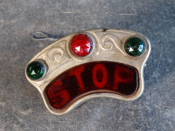 Vintage Automobile Stop Light + 3 Jewel Lights A2740