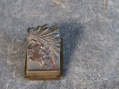 J.L. Judd Bronze Profile of an American Indian Chief Clip A2784