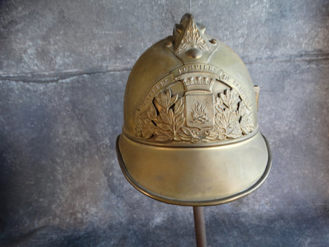 Brass French Fireman's Helmet Late 19th Century A2797