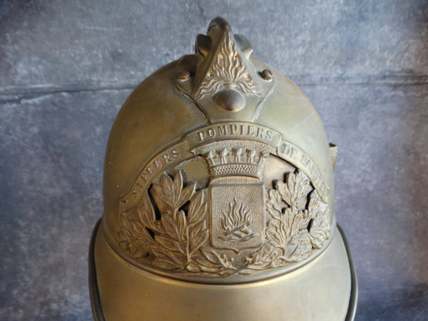 Brass French Fireman's Helmet Late 19th Century A2797