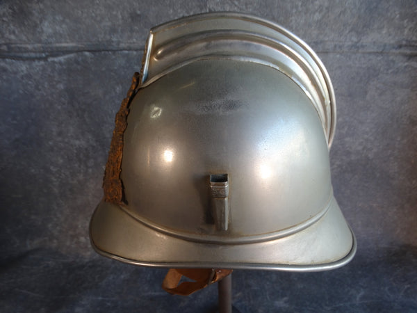 Nickel-Plated French Fireman's Helmet 1920s A2798